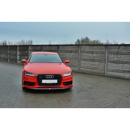 Накладка сплиттер на передний бампер на Audi A7 S-Line